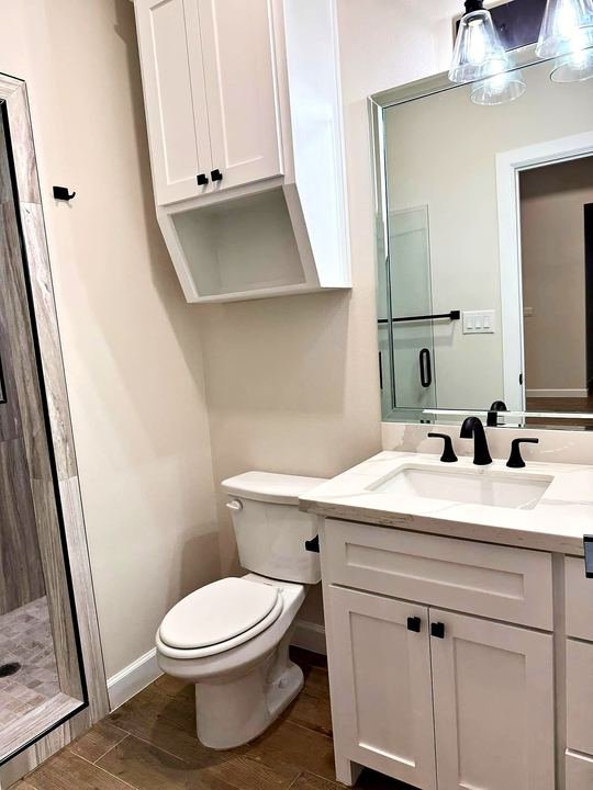 Bathroom remodel with quartz vanity top