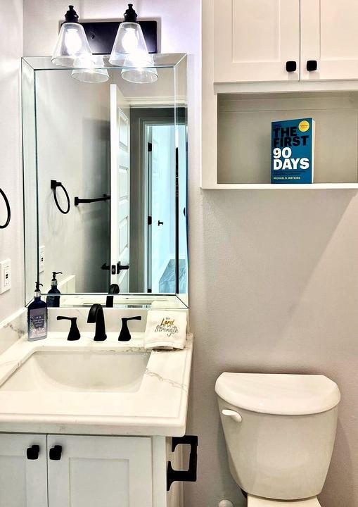 Bathroom remodel with quartz vanity top